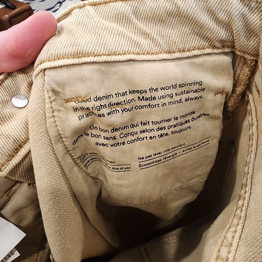 NWT Frank & Oak Linda Balloon Fit Tan Khaki Jeans. Women's size 23. Hemp/Cotton - Picture 11 of 16
